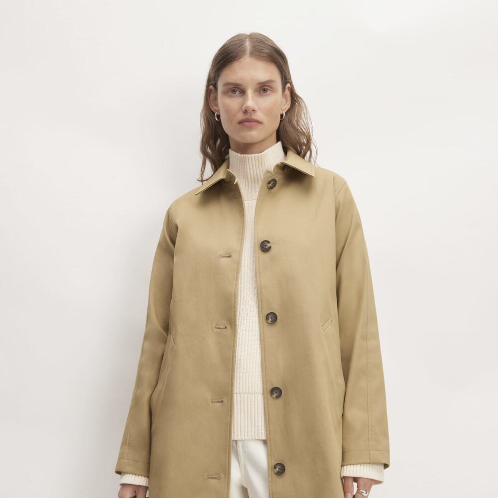 Everlane Tan Single-Breasted Trench Coat